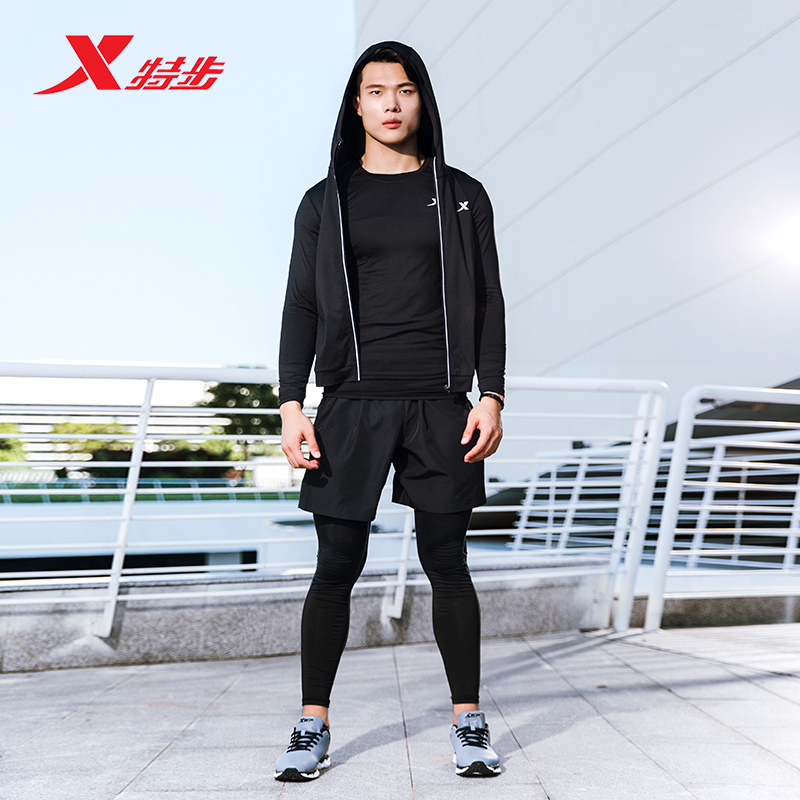 Special step sports suit men's 2020 sportswear spring short sleeved cardigan jacket men's shorts and pants four piece set