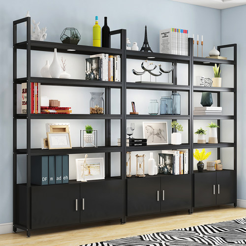 多层置物架落地书架家用储物柜收纳架文件柜铁艺陈列架展示柜货架 - 图1