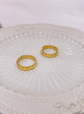 日韩网红钛钢玫瑰金食指戒指女时尚个性情侣对戒ins潮冷淡风指环