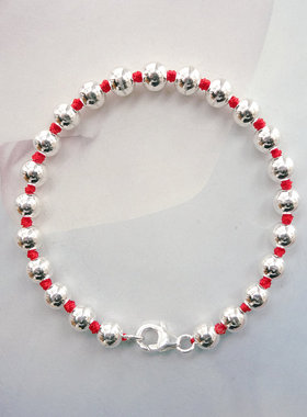 转运珠银饰编织生日礼物红绳手链