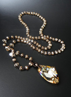 水晶项链挂件水晶项链长款配饰