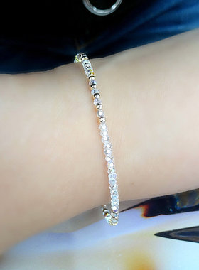 因为奥地利女极细表白水晶手链