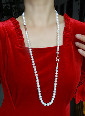 双层珍珠项链珍珠女送妈妈