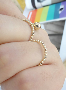 原创手工戒指14k金豆多种戴法