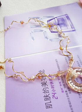 水晶平安扣新娘结婚礼服锁骨链