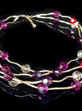 流星项链奥地利水晶女晚礼服璀璨