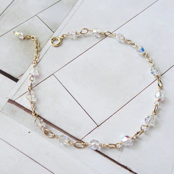 Melody of Love Austrian Crystal Anklet Sandals Accessories Ankle Chain 14K Gold Bracelet ຂອງຂັວນວັນແຫ່ງຄວາມຮັກ