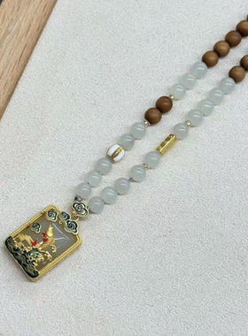 老山檀香吊坠小众设计0.5脖挂链锁骨链M原创设计寓意好运连连送礼