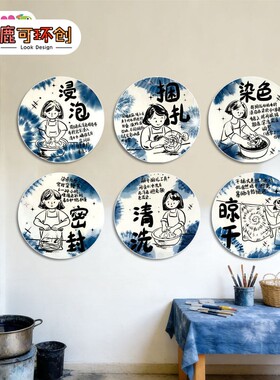 幼儿园非遗环创美工区扎染步骤流程图技法工具主题墙贴画海报装饰