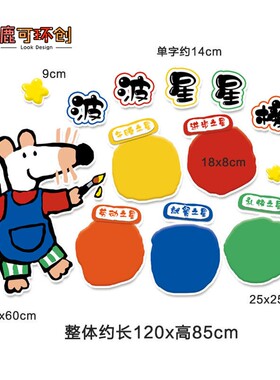 小鼠波波绘本环创材料汽车交通工具幼儿园表扬墙班级评比栏可定制