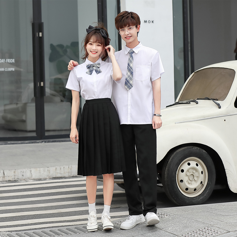 校服套装学院风制服jk衬衫百褶裙朗诵演出服中学生高中生毕业班服_虎窝淘