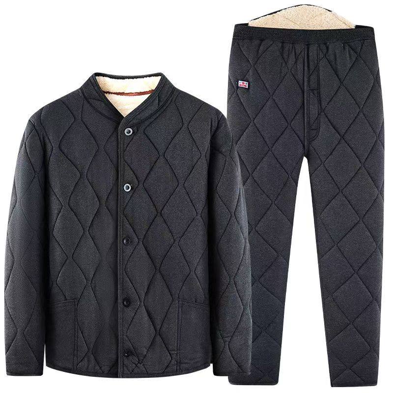 中老年人男士棉袄外穿冬季加厚棉服爸爸加绒保暖棉衣套装,淘宝优惠券,粉丝福利购,淘宝优惠卷