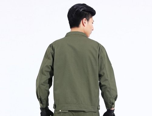 新款水洗纯棉工装外套男 军旅春秋中青年宽松大码男女工作服上衣 - 图0