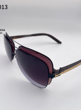 AR3013德国IC柏林BERLIN超轻薄生物钢太阳镜双梁男女墨镜渐茶灰色