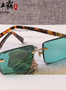 天然水晶石头眼镜绿色个性太阳镜