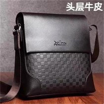 Genuine Leather Mens Bag Single Shoulder Bag Slanted Satchel briefcase Backpack Pure Headlining Cow Leather Business Gge Thread Hanging Bag Vertical Mens Bag