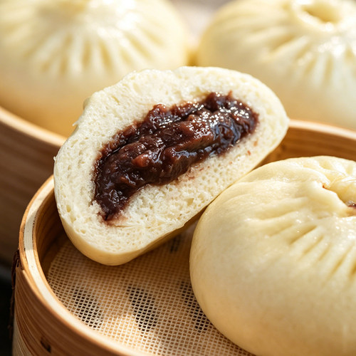 【豆沙】五亭包子扬州特产速冻包子洗沙豆沙包早餐点心300g/360g - 图0