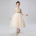 Trẻ em ăn mặc công chúa váy hoa cô gái váy pettiskirt cô gái trang phục piano sàn catwalk giai đoạn dài trẻ lớn ăn mặc buổi tối - Váy trẻ em