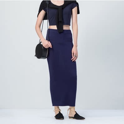 Spring and summer straight and versatile slim and stretchy long skirt