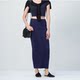 Spring and summer straight and versatile slim and stretchy long skirt