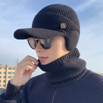 Golf hat Mens autumn winter warm thickened knit wool line cap Korean version plus suede cotton hat anti-chill