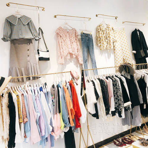 服装展示架上墙壁挂式挂衣杆实心正挂墙上衣服挂杆服装店专用货架 - 图1