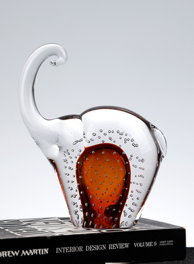 抽象艺术琉璃大象摆件轻奢家居玄关吉象高升手工艺品招财乔迁礼物