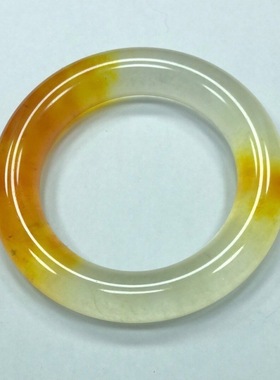 【古法工艺】黄翡胖圆条手镯女款冰种飘花阳绿玻璃种翡翠手镯