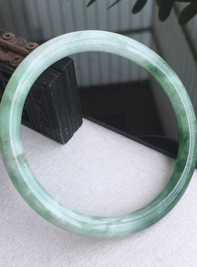 天然缅甸A货翡翠手镯冰润飘绿细圆条叮当镯各种圈口玉镯子冰糯种