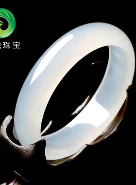 天然珠宝新疆和田玉白玉手镯女款羊脂级玉石圆条少女细窄版美人镯