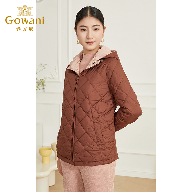 Gowani乔万尼双面穿羽绒服女冬季2023新款短款撞色设计ET4T981108