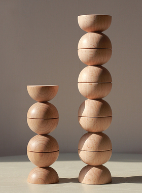 时光匠人榉木摆件侘寂风民宿原木