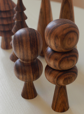 木质简约抽象儿童桌面摆件