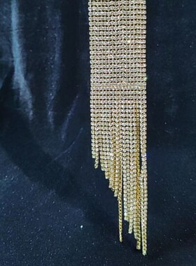 高级感满钻宽女闪钻夸张流苏手链