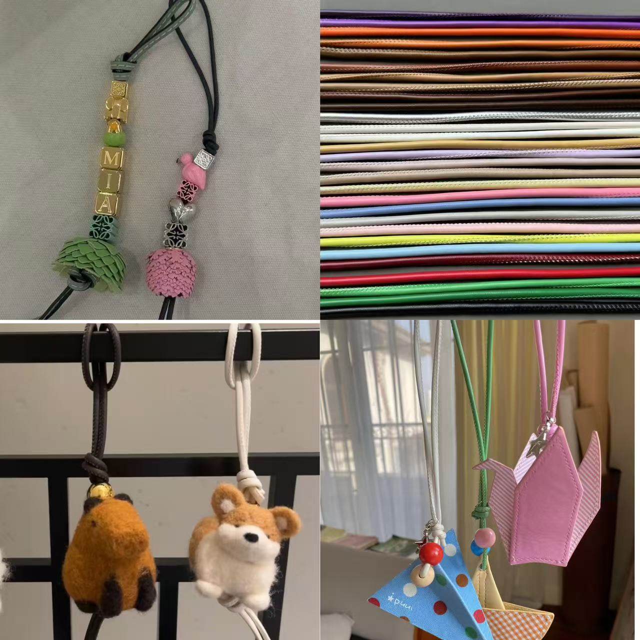 4-5mmPU绳DIY手工制作编织材料钥匙扣挂件编织包带抽绳BV挂件材料,淘宝优惠券,粉丝福利购,淘宝优惠卷