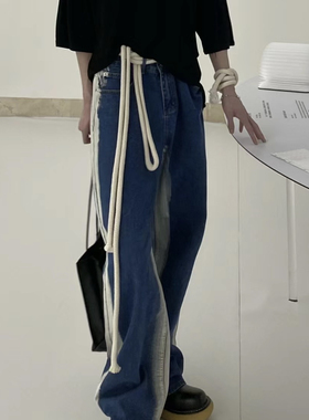 男女通用棉绳编织腰带绵美式复古