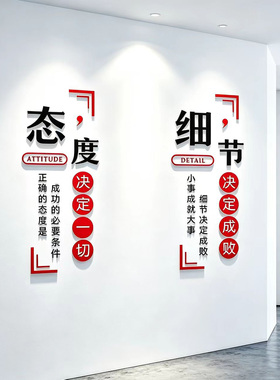 态度决定一切公司企业文化墙面贴