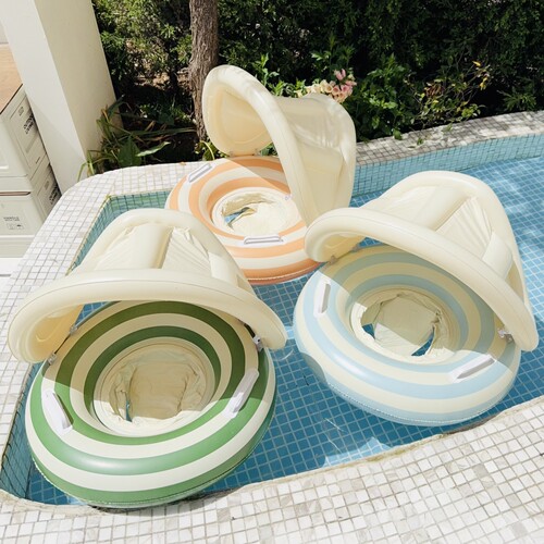 可拆卸遮阳蓬婴幼儿童游泳圈宝宝浮力男童童女公主学游泳安全坐圈 - 图1