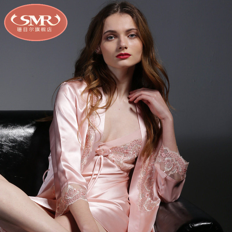 smr /珊目尔新款真丝女士性感睡袍 珊目尔睡衣/家居服套装