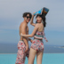 Cặp đôi đồ bơi ngực nhỏ gợi cảm chia đôi bikini áo tắm ba mảnh nữ quần đi biển trong gió nghỉ hè - Vài đồ bơi 	đồ đôi tắm biển đẹp Vài đồ bơi