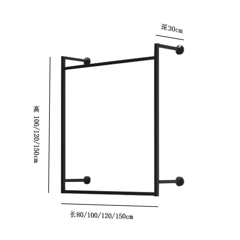 男女服装店展示架上墙服装架双层童装侧挂衣服陈列架子墙壁悬挂-图3
