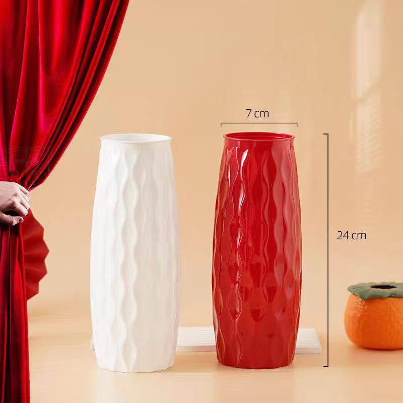 迎新年【插花瓶】发财瓶红色花瓶银柳专用花瓶式装仿陶瓷插花桌面,淘宝优惠券,粉丝福利购,淘宝优惠卷