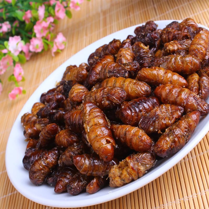 泰山香酥脆蚕蛹山东特产小桑蚕即食油炸蚕蛹茧蛹蝉蛹零食下酒菜好 - 图0