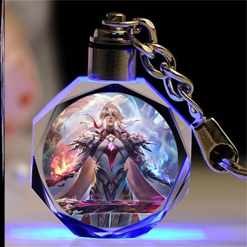 王者荣耀水晶王者荣耀水晶钥匙扣挂件纪念墨子黄金天蝎座女友颜马超神威项链澜