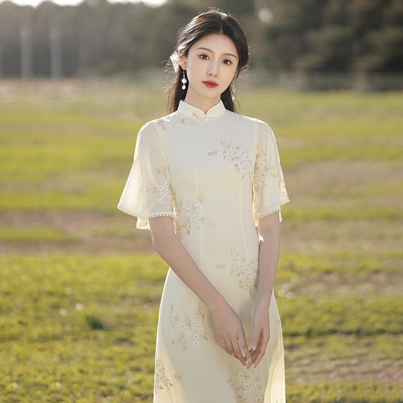 旗袍新款2023改良年轻款高级感中式禅意茶服女夏季茶艺师服装仙气 - 图2