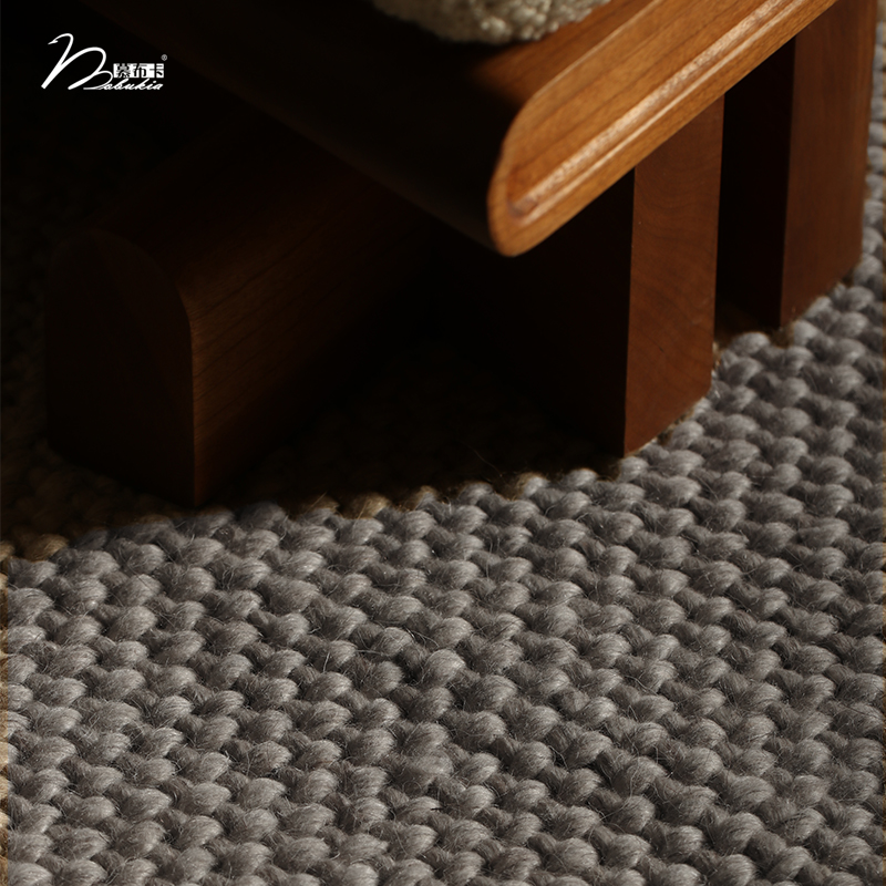 慕布卡印度羊毛地毯进口生态轻奢奶油侘寂风无胶毯客厅现代简约