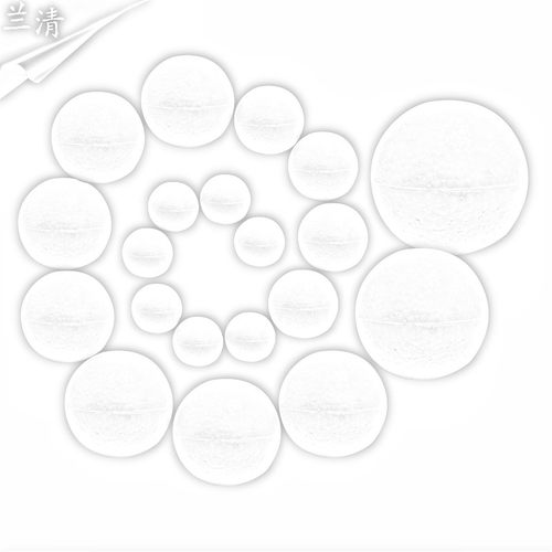 泡沫圆球手工制作DIY材料保丽龙实心白色婚庆插花粘土大小填充物 - 图3