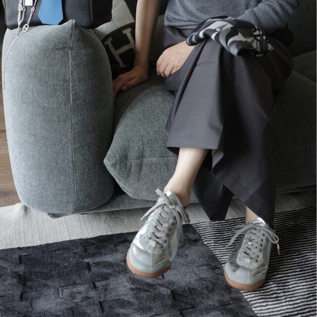 Sheepskin version ~ Super soft sole leather shoes, silver moral training shoes, women's casual sports shoes, versatile thick sole lace-up sneakers