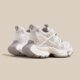European station genuine leather dad shoes for women 2025 spring new style breathable mesh straps to show feet small sports street casual shoes