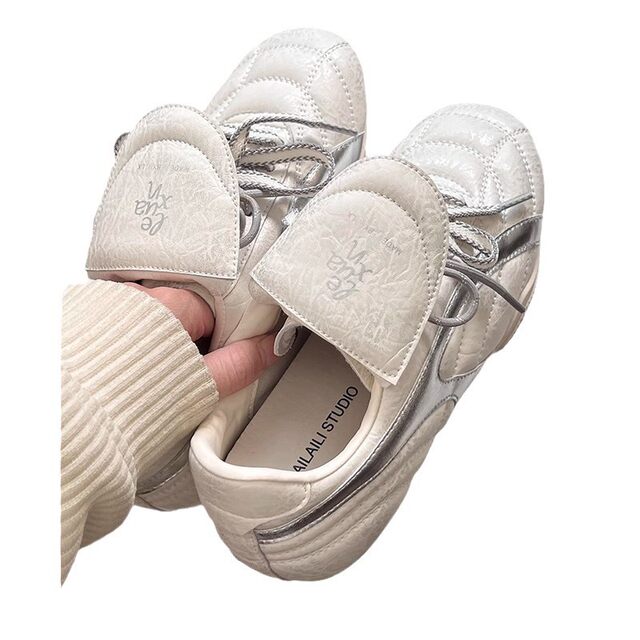 Genuine leather soft sole comfortable 2025 spring new women's ballet height-increasing moral training shoes casual sports racing shoes women's single shoes